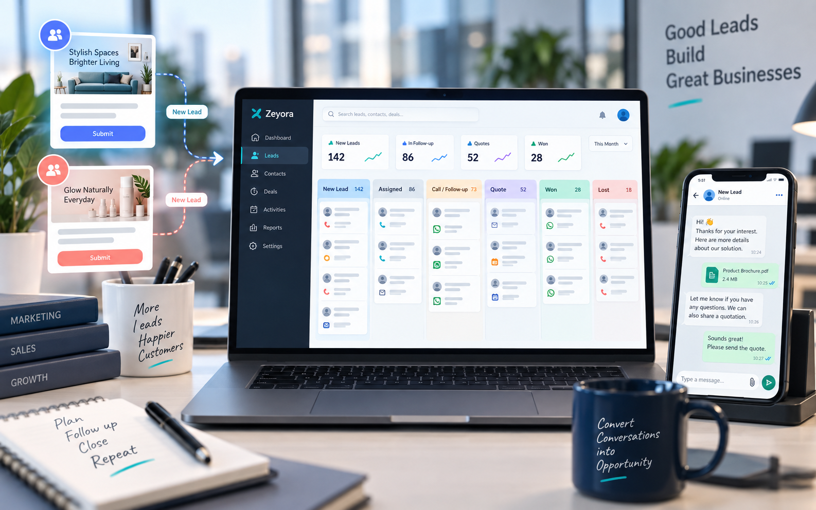 Meta lead ads connected to CRM follow-up workflow