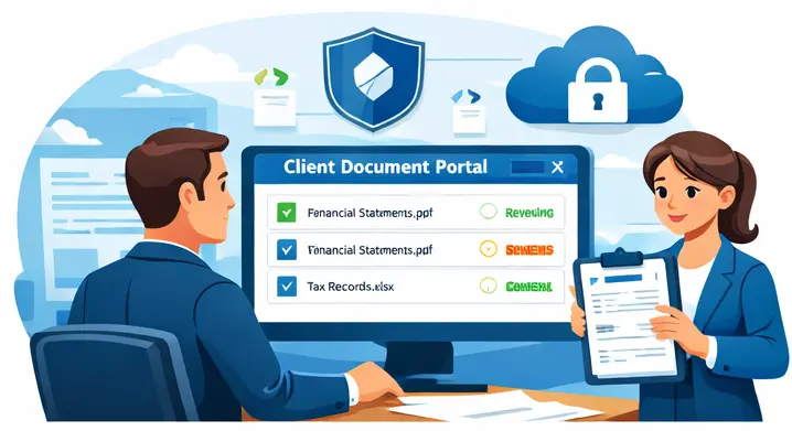 Audit client portal for document requests and evidence uploads